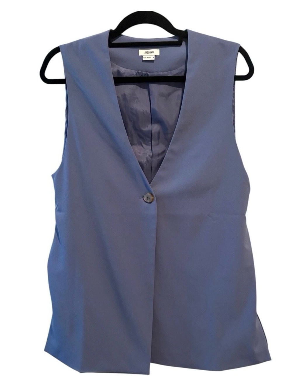 Jason Wu Single Button Vest Women’s M Blue Office Minimalist Old Money Business